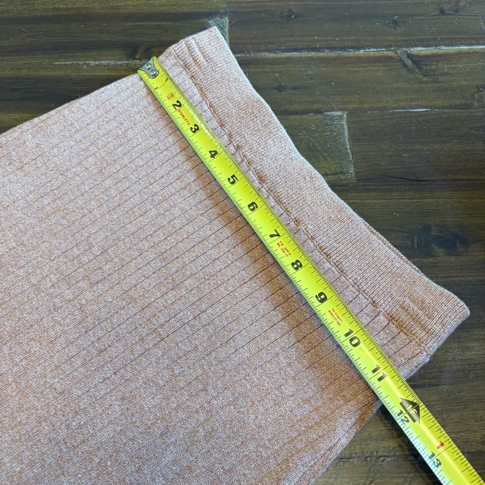 Free People Skyline Rib-Knit Midi Skirt Tan Stretch Open Slit Front Tan XS Sexy - Picture 8 of 11